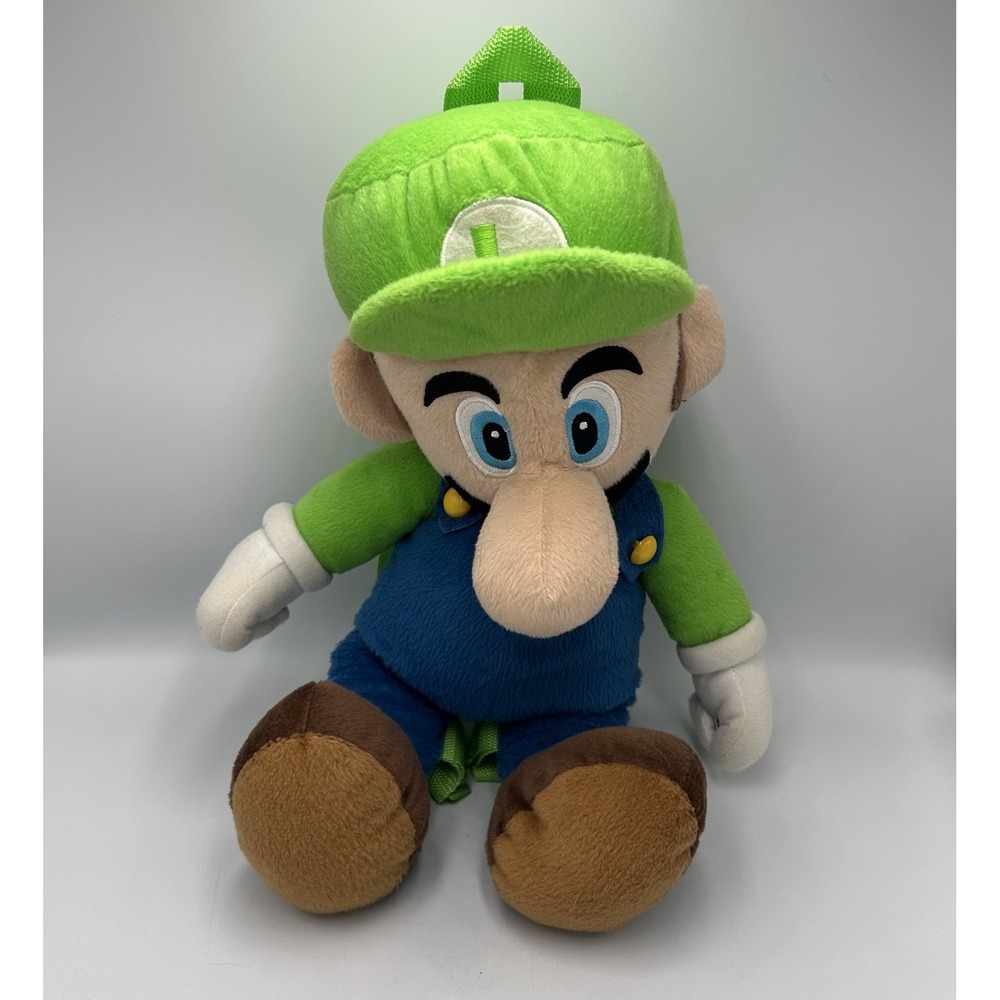 Nintendo Super Mario Bros Luigi Boys Kids Soft Plush Doll Backpack 2011 Green